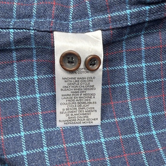 Untuckit Shirt‎ Mens 3XL Blue Red Stripe Flannel Long Sleeve Casual Button XXXL - Picture 6 of 9